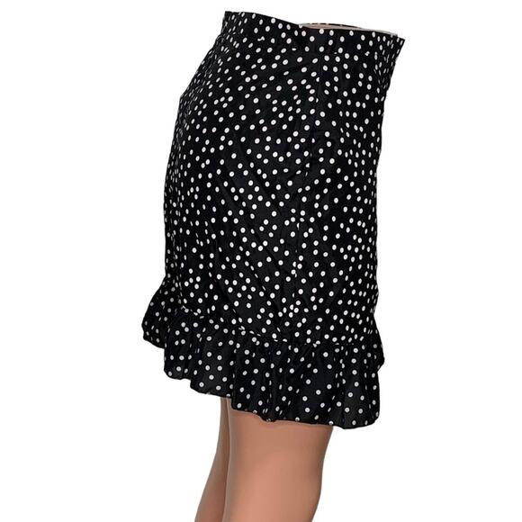 PrettyLittlething NWT Skirt Ruffles Black Polka Dot Size 8 - Picture 4 of 12